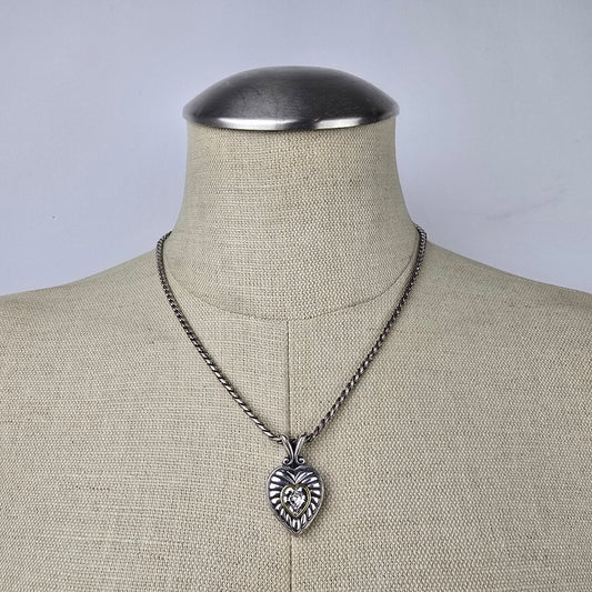 Brighton Silver Heart Pendant Chain Necklace