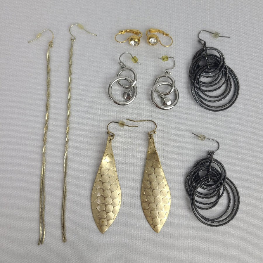 Gold & Silver Dangle Statement Earrings