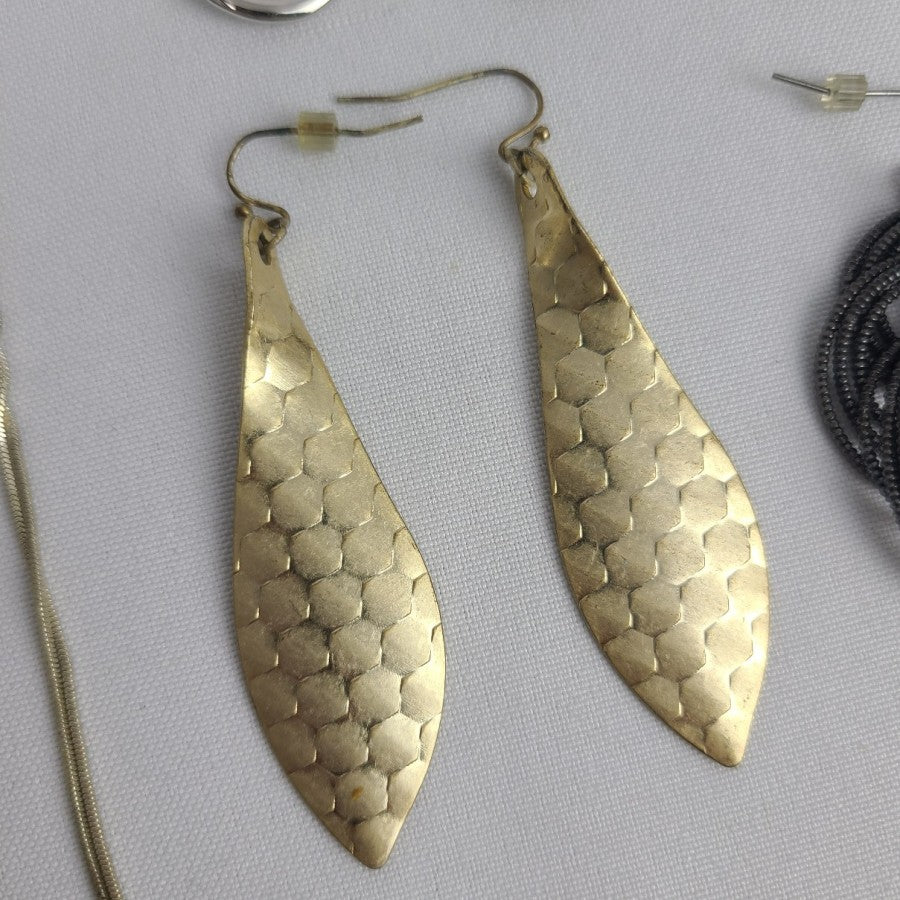 Gold & Silver Dangle Statement Earrings