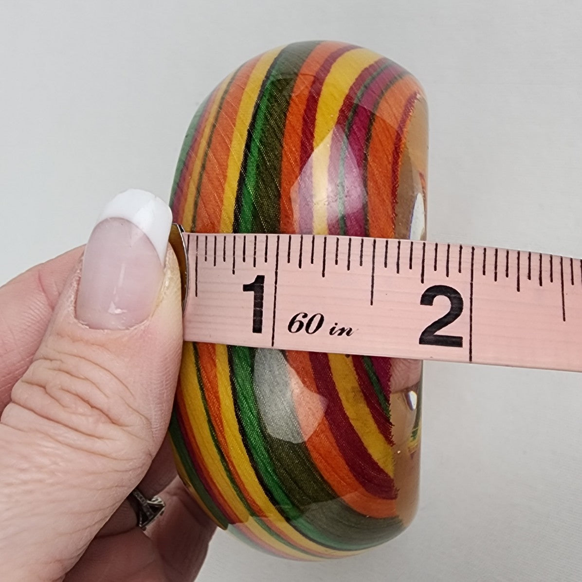 Striped Swirl Resin Oversized Bangle Bracelet