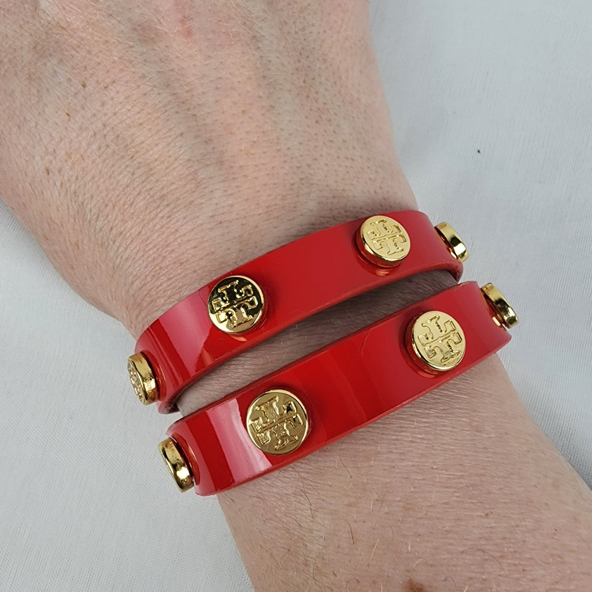 Designer Inspired Red & Gold Wrap Bracelet