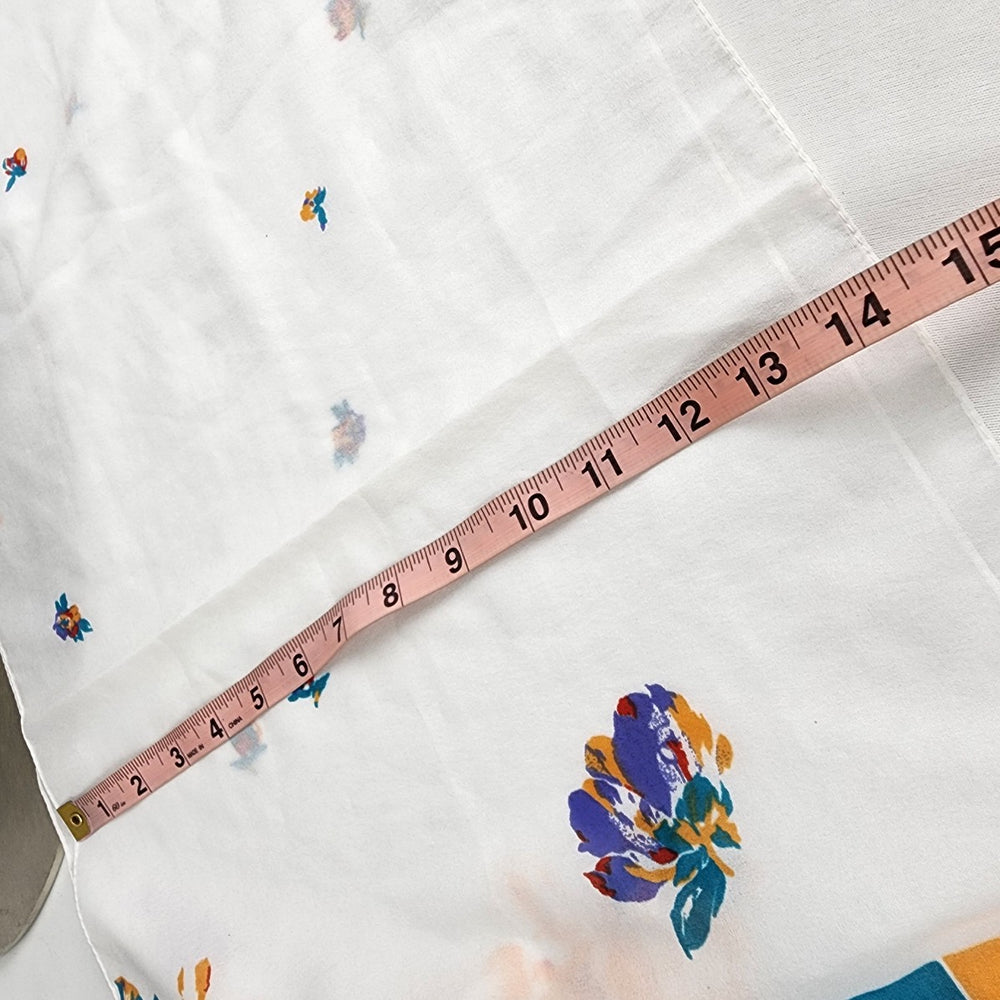 Vintage Monique Martin Colorful Flower Printed Scarf