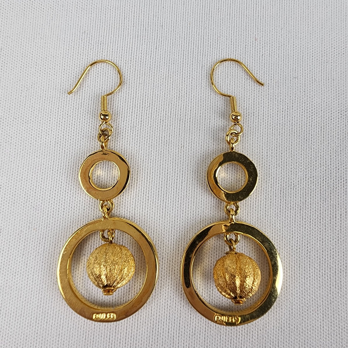 Butler Gold Double Drop Rhinestone Hook Earrings