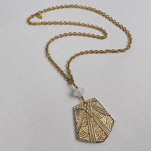 Simon Chang Gold & Cream Pendant Necklace