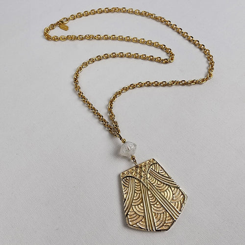 Simon Chang Gold & Cream Pendant Necklace