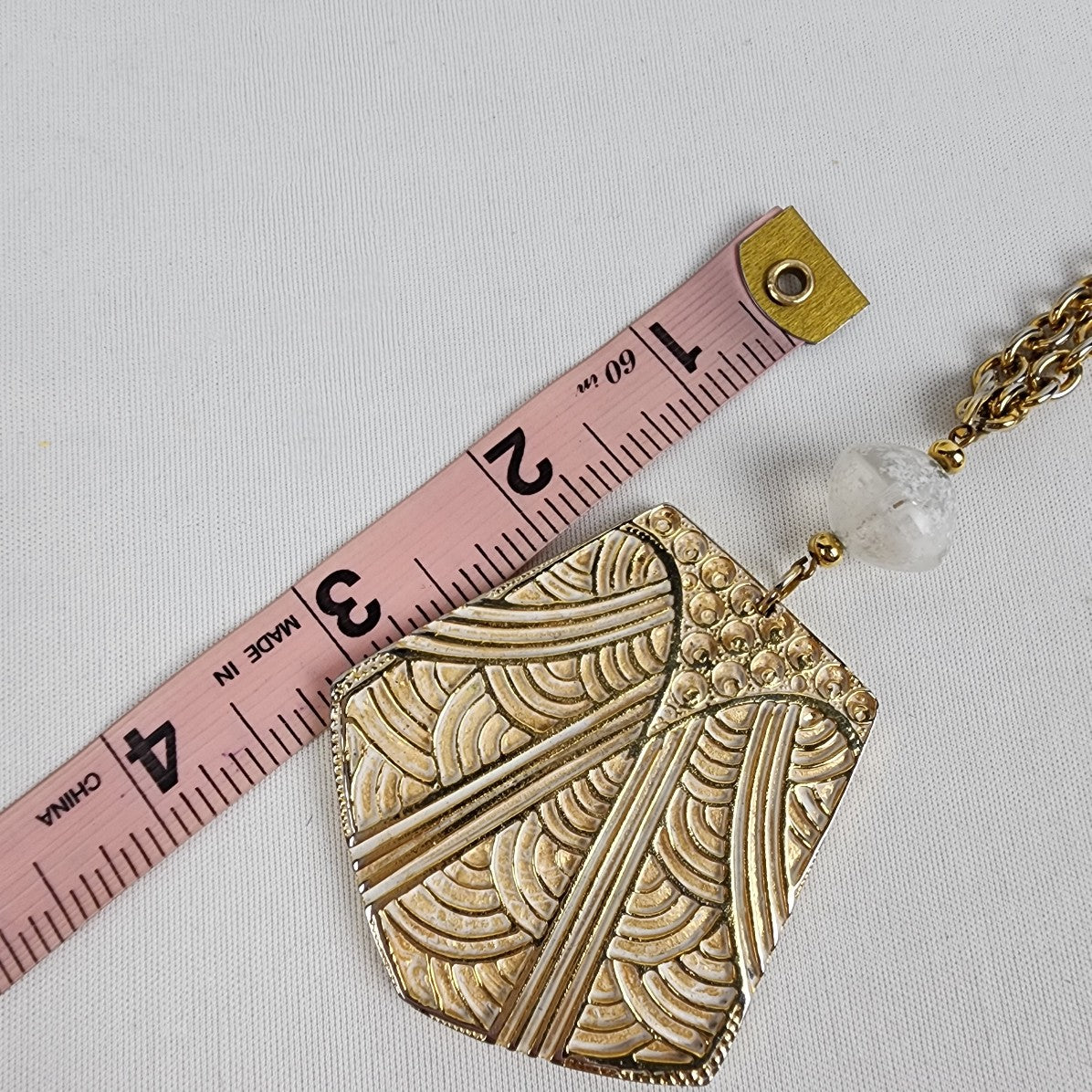 Simon Chang Gold & Cream Pendant Necklace