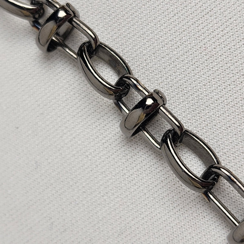 Dyrberg Kern Blue Glass Charm Black Chain Necklace