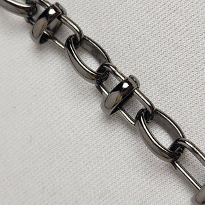 Dyrberg Kern Blue Glass Charm Black Chain Necklace