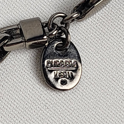 Dyrberg Kern Blue Glass Charm Black Chain Necklace