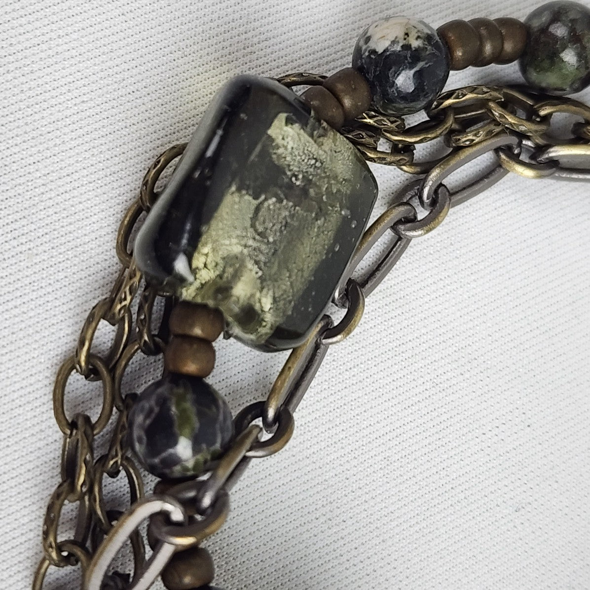 Dyrberg Kern Bronze & Black Stone Beaded Bracelet