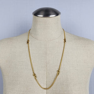 Vintage Gold Tone Chain Key Necklace