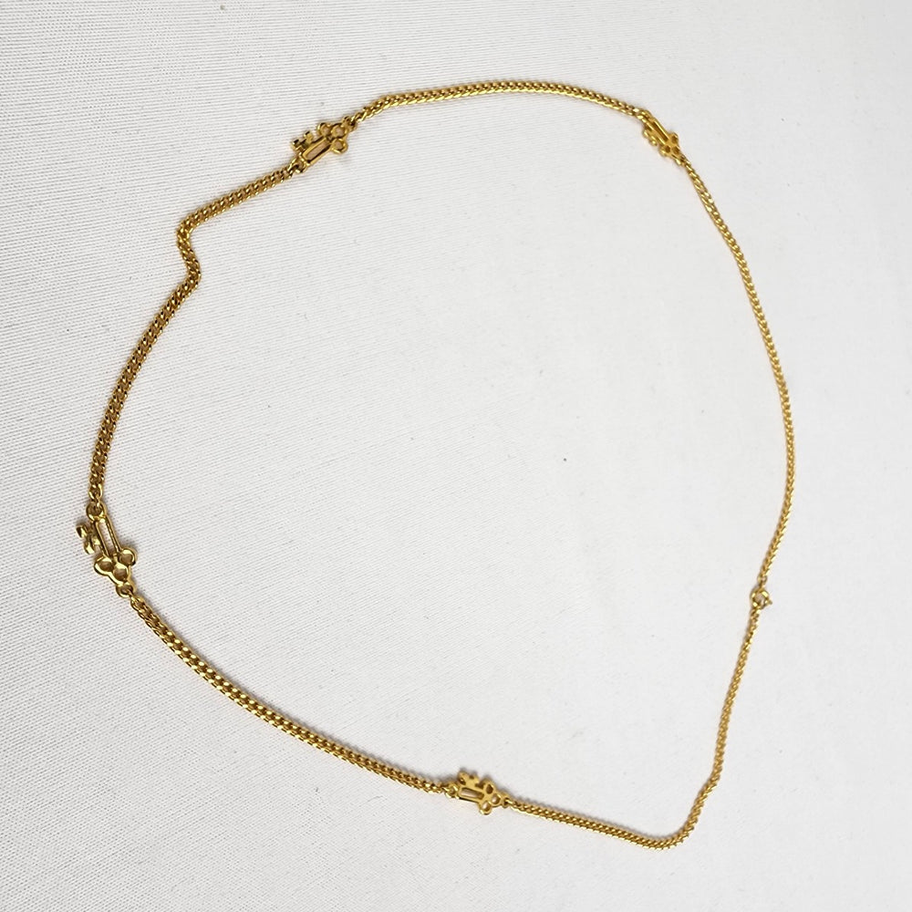 Vintage Gold Tone Chain Key Necklace