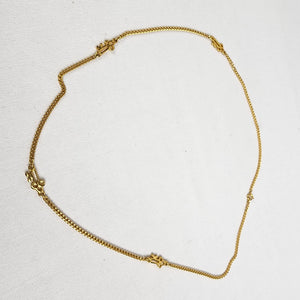 Vintage Gold Tone Chain Key Necklace
