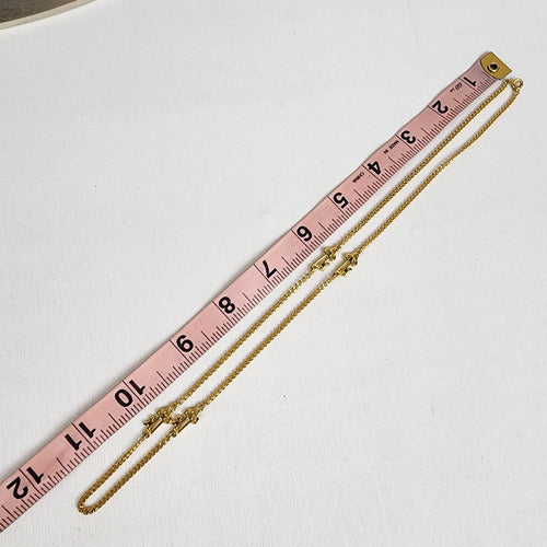 Vintage Gold Tone Chain Key Necklace