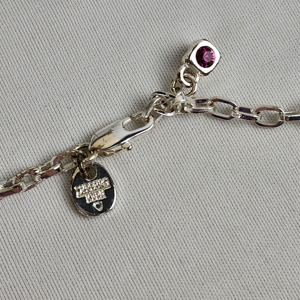 Dyrberg Kern Silver Tone Red & Pink Beaded Chime Necklace