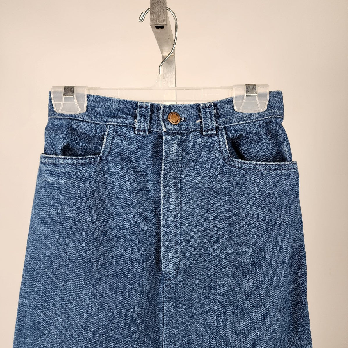 Vintage Weavers Blue Denim Midi Skirt Size XS