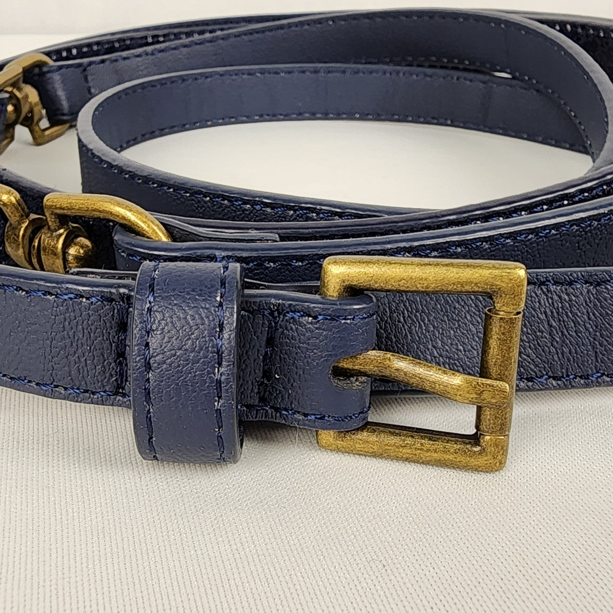 Matt & Nat Gold Hardware Vegan Leather Blue Wrap Belt Size M/L