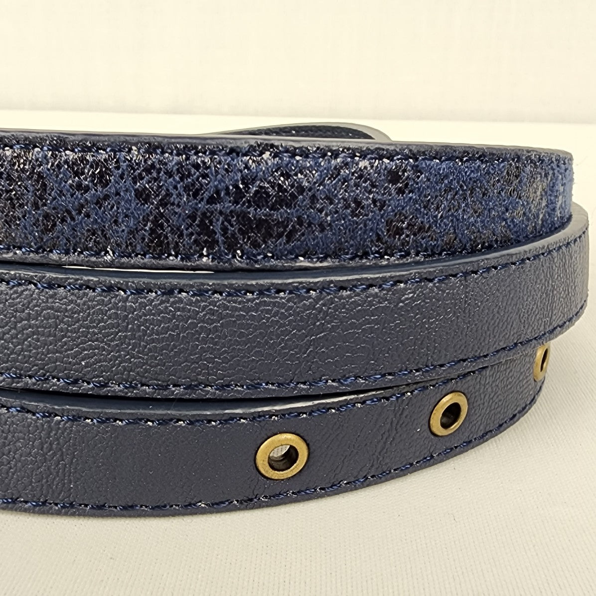 Matt & Nat Gold Hardware Vegan Leather Blue Wrap Belt Size M/L