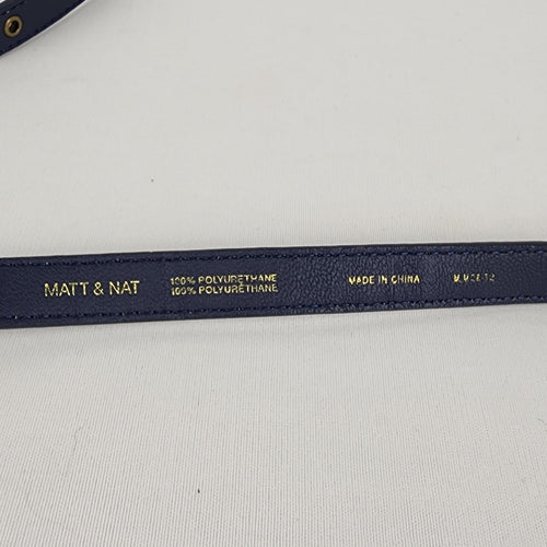 Matt & Nat Gold Hardware Vegan Leather Blue Wrap Belt Size M/L