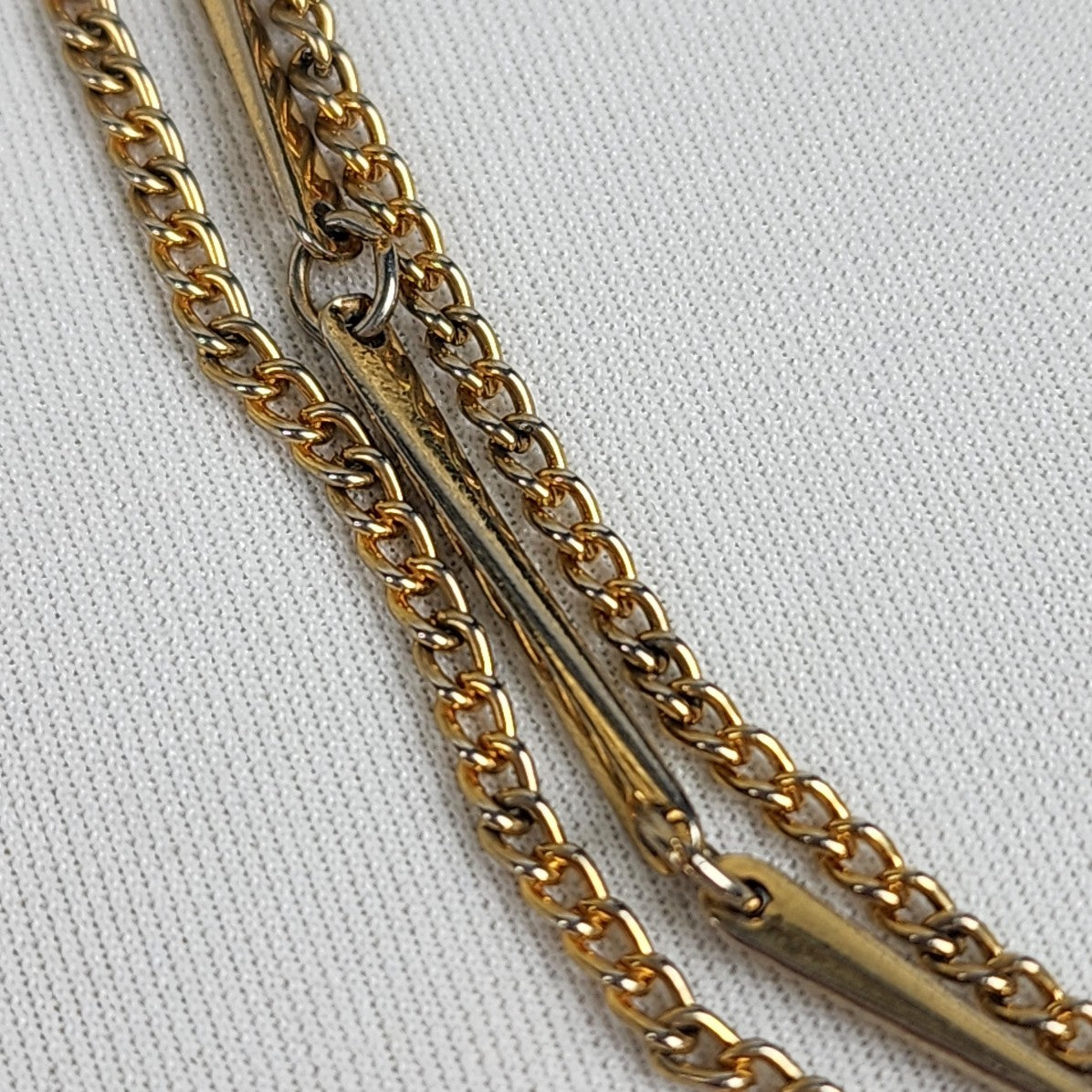 Vintage D'Orlan Gold Tone Layered Long Chain Necklace