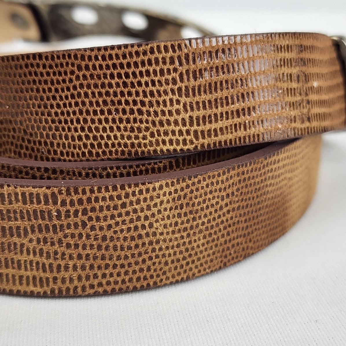 Mexx Brown Silver Buckle Leather Belt Size M/L