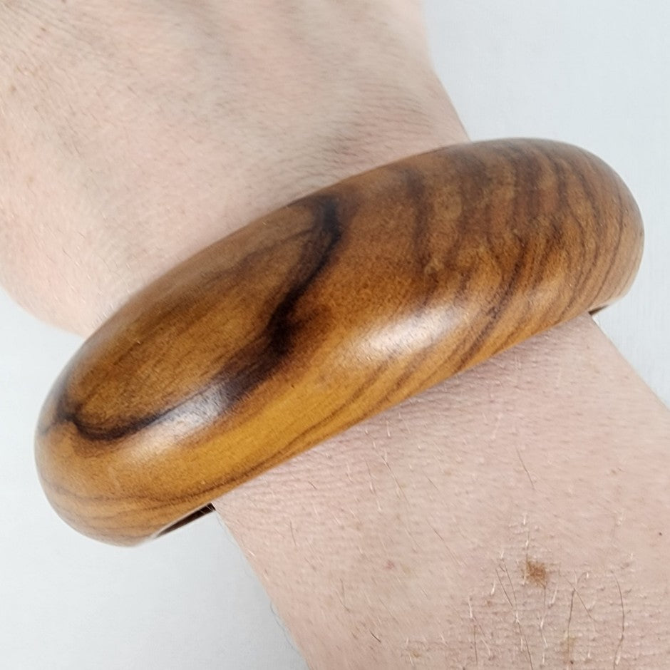 Brown Wood Bangle Bracelet