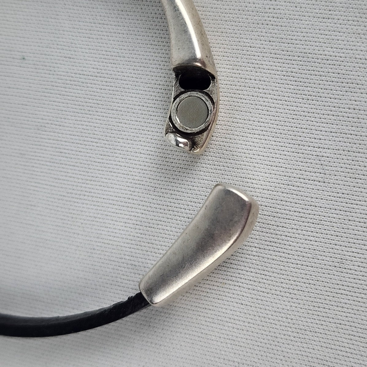My Wristy Business Sterling Silver & Black Magnetic Cuff Bracelet